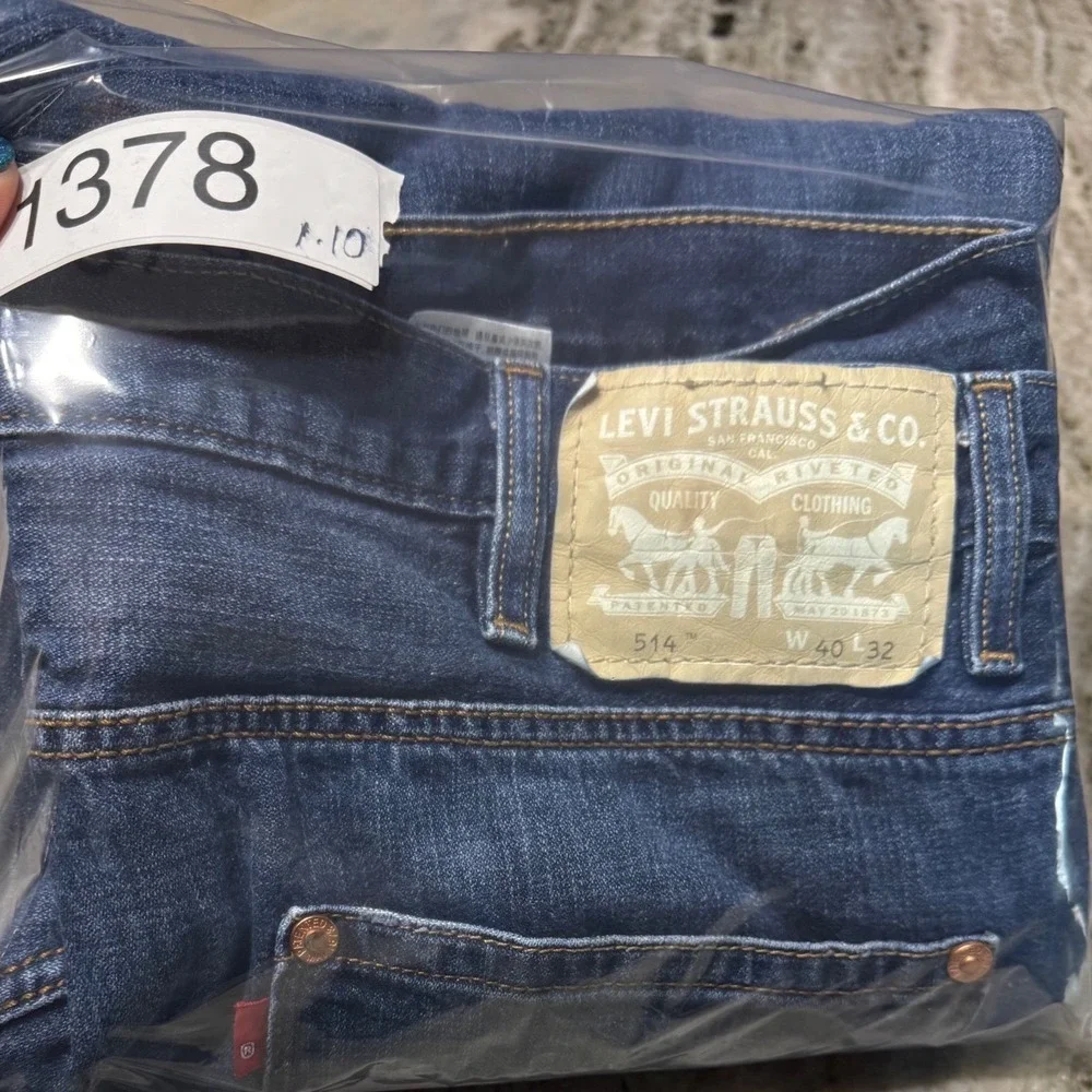 Levi's 514 Straight Fit Jeans Mens 40x31 Stretch Denim Blue Medium Wash